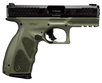 *Taurus TS9 9MM Matt Black 4" Barrel 7.25" Overall 17+1 2 Mags Manual Safety Black Finish OD Green